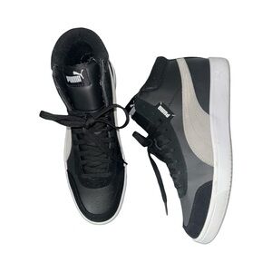 PUMA Court Legend Mens Sneakers | Black and White | Mid Length | Size 10